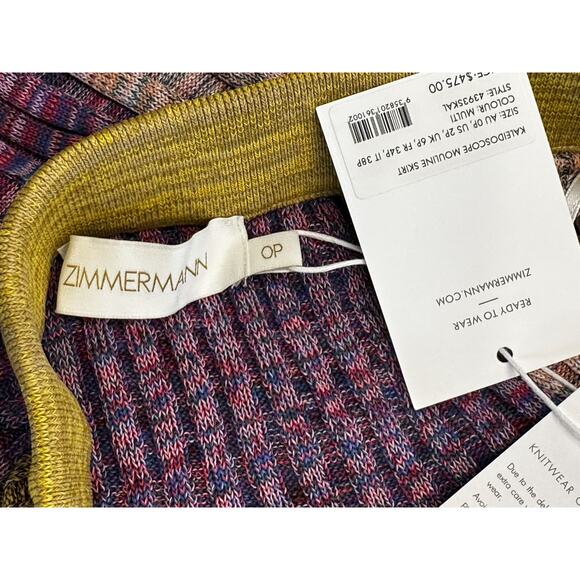 ZIMMERMANN NWT Kaleidoscope Mouline Pleated Knit Midi Skirt Size 2(US) NEW - Picture 5 of 7